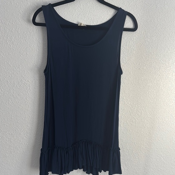 Love Navy Ruffle Hem Tank Top - Picture 1 of 3